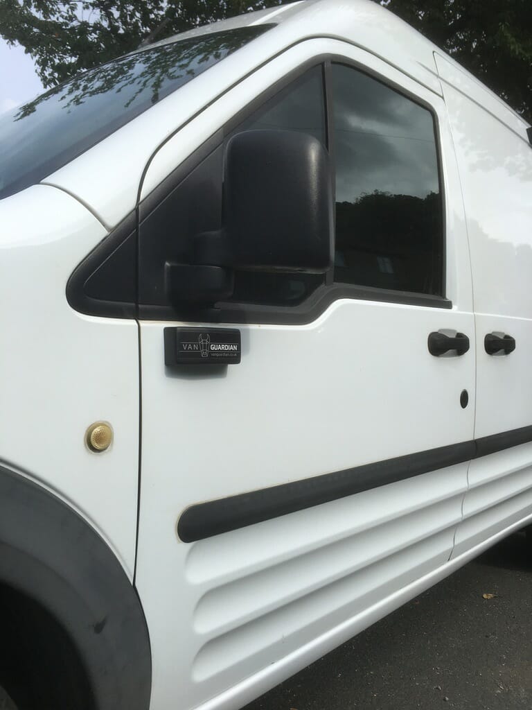 a vanguardian van alarm system installed on a van