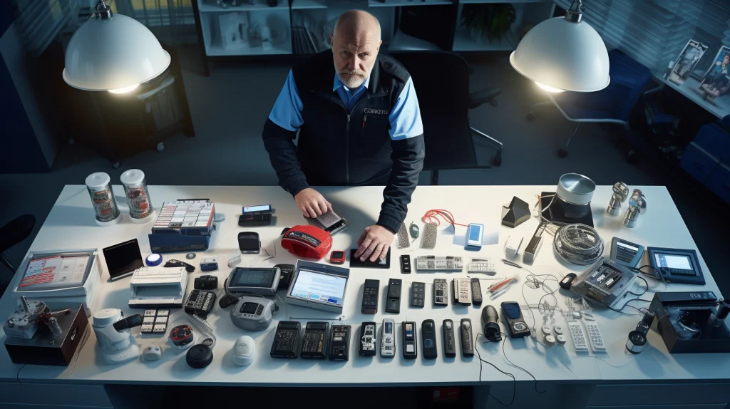 a manager choosing between a variety of different van alarm systems