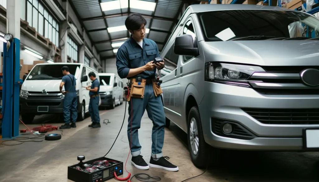 installation of a motion sensor van alarm system