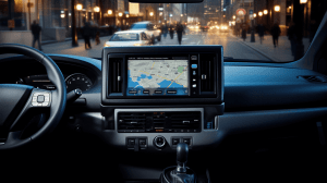 a gps system in a work van 