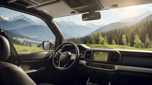 a van with a high tech dhashboard system
