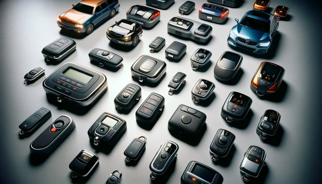 a selection of different car security systems